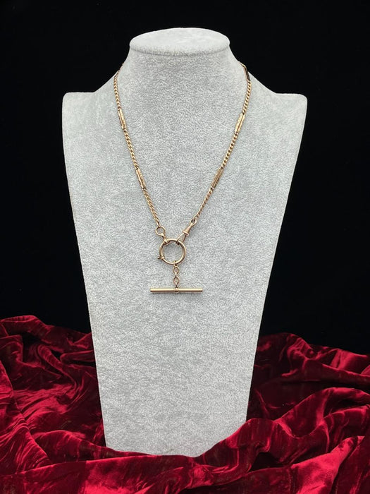 Antique Old Cold Curb Watch Chain Necklace