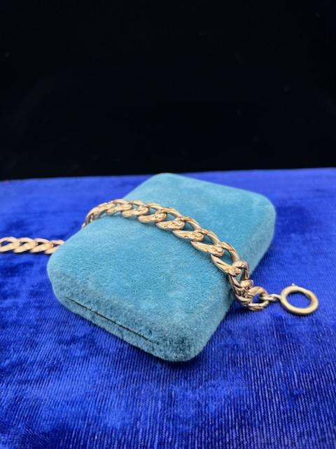 Antique Old Gold Chunky Open Curb Chain Bracelet